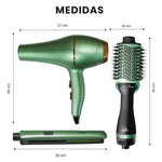 Combo Cepillo Secador Plancha Aguacate